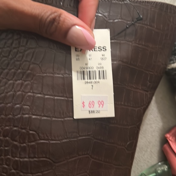 Snakeskin Brown Booties - Picture 6 of 6